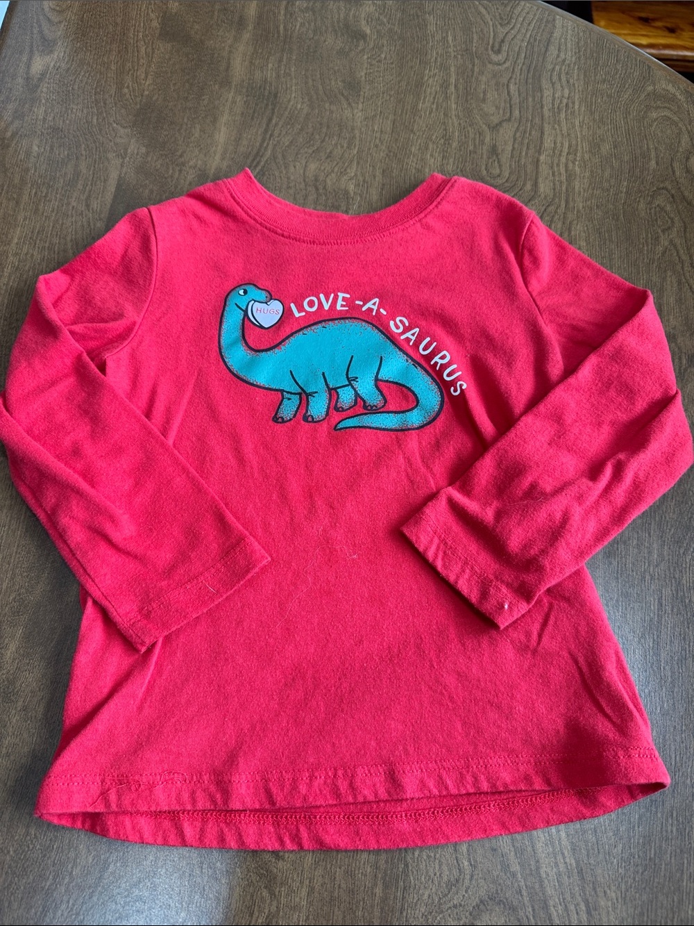 Carter's Bright Pink Long-Sleeve Tee with Dinosaur Graphic